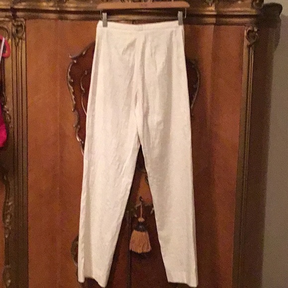 St. John Vintage Off White Paisley Pants - Picture 6 of 7